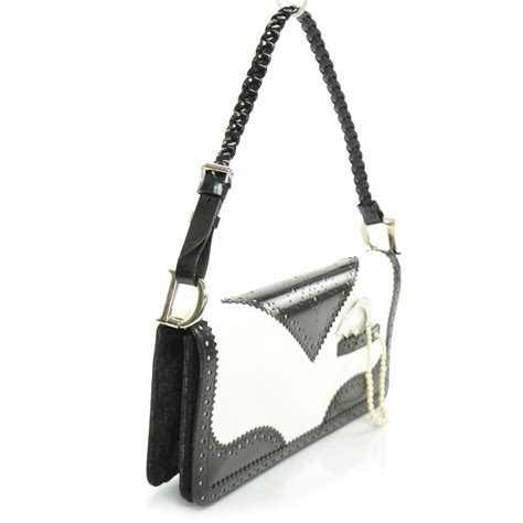 dior d trick|CHRISTIAN DIOR Leather D Trick Shoulder Bag Black and.